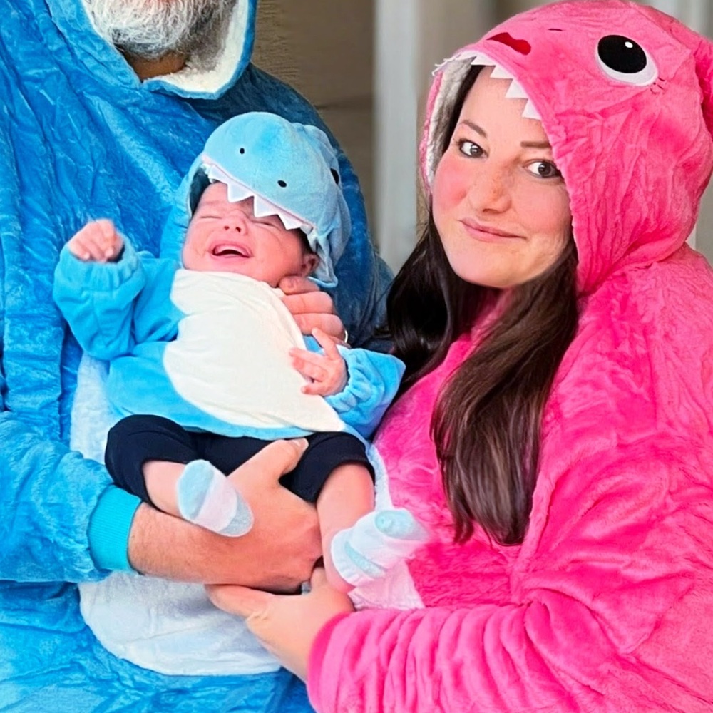 Pink Mama Shark Hoodie Costume One Size fits all